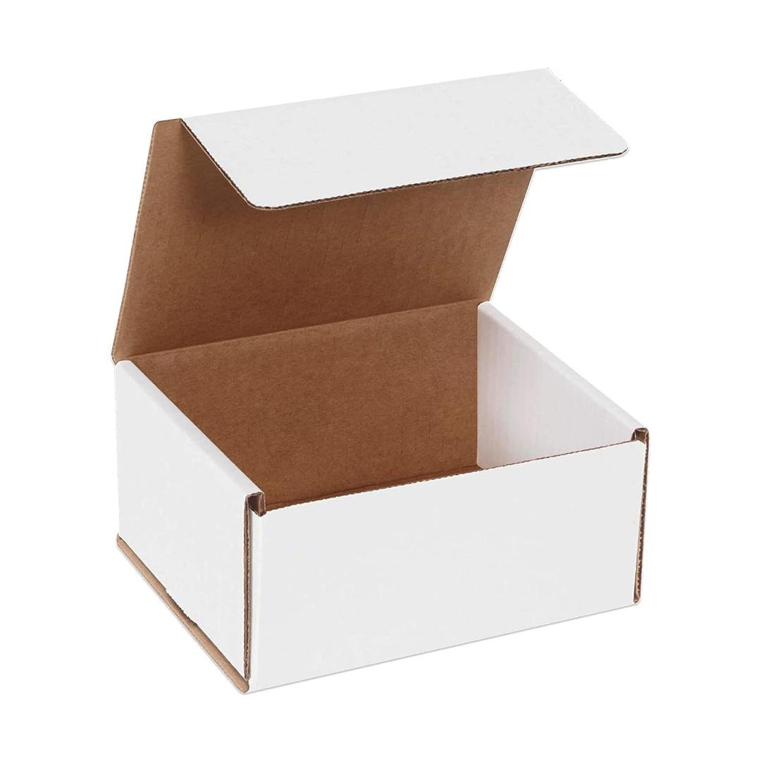 BOX USA Small Shipping Boxes 6"L x 5"W x 3"H, 50-Pack - White Box Crush-Proof Mailers for Packaging, Storage, Gifts or Bulk Business Orders