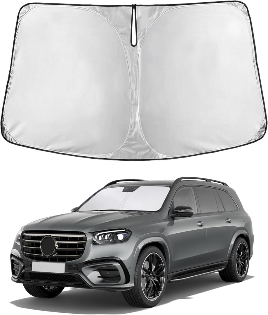 EcoNour Windshield Sunshade Compatible for Mercedes Benz GLS 2020-2025 2026 | Sun Visor for Front Windshield & Window Sun Shade Cover, UV Heat Blocker & Protector, Car Accessories