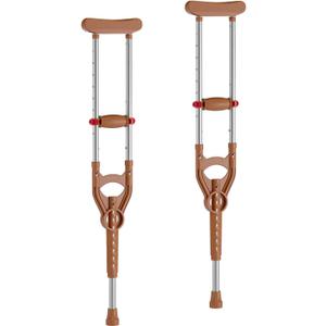 Loyoda Shock-Absorbing Under Arm Crutches for Adults & Youth 4'3" to 6'1" Dual Height Adjustable (39.3"-61") Walking Crutch, Ergonomic Grip, Non-Slip Rubber Tip Mobility Aid for Support