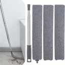 Retractable Gap Dust Cleaner with Extension Pole, Cleaning Tools with 3 Microfiber Dusting Cloths, Extendable Long Handle Duster for Cleaning Under Refrigerator Furniture Appliance (Gray)