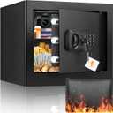 1.2 Cu ft Fireproof Safe Box for Home Use, Fire Safe with Fireproof Document Bag, Digital Security Safe with Combination Lock, Home Safes Fireproof Waterproof for Money Jewelry Medicine Documents