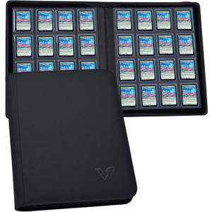 Toploaders Binder,Holds 640 Top Loaders,16 Pocket Top Loader Binder for 3" x 4"Rigid Cards,Double Sided Card Binder Abulm in 3"x4"Toploaders for Trading Cards Black