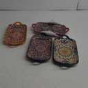 Boho Ceramic Serving Platters with Handles Set of 4, 12Inch Large Serving Dishes for Entertaining, Colorful Cute Porcelain Serving Plates for Sandwich, Appetizer, Fruit, Microwave Oven Safe Mix-color