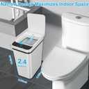 Bathroom Trash can,Smart Touchless Trash Can,Automatic Motion Sensor Trash Bin With Lid,2.4 Gallon Garbage Can, Kitchen, Bathroom, Office, Bedroom Trash can (White)