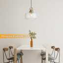 11.8in Mid Century Modern Pendant Light, Gold Large Clear Glass