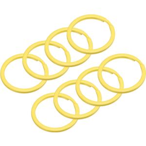 uxcell Split Keychain Rings, 30mm/1.2inch Round Flat Key Holder for Keys Organization, Decoration, Carbon Steel, Yellow, 8Pcs