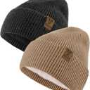 Winter Beanie Hat for Men Women, Warm Unisex Winter Knitted Hats, Stretchy Cuffs and Thick Warm Lining Beanies