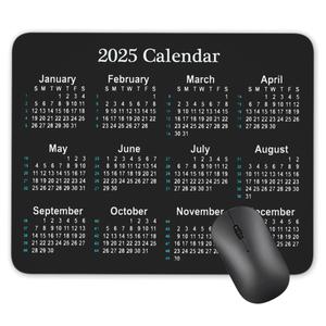 2024 Calendar Horizontal Non-Slip Rubber Mouse Pad， Calendar Black Mouse Mat Mouse Pad Office Gaming Mousemat 9.5 inch x 7.9 inch