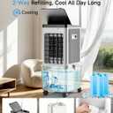 Swamp Cooler, Portable Air Conditioners with Large Water Tank, 4 Ice Packs, 24H Cooling Time, 3 Speeds, 7H Timer, 3-in-1 Portable Evaporative Air Cooler for Room Office Bedroom (pure white), detachable