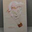 3Pcs Cute Animals Nursery Bunnies Swan Mouse Canvas Wall Art Interesting Cartoon Pictures Wall Decor Pink Hot Air Balloon Posters Prints for Girl Bedroom Living Room Decorate Prepare to hang