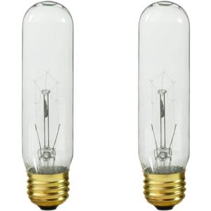 Royal Designs LB-2001-2 Clear Edison Incandescent Vintage Style 60-Watt T10 E26 120V Light Bulb, 2 pack