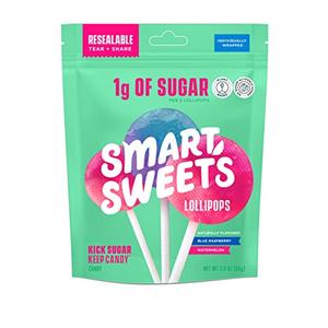 Smart Sweets, Blue Raspberry Watermelon Lollipops Multipack, 3 Ounce, BBD 11/18/2027