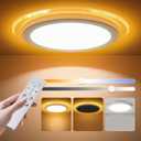 14.2inch Flush Mount LED Ceiling Light with Nightlight, 28W 2800LM Remote Control Lights 3000K~6500K Dimmable Ceiling Lights for Bedroom, Dining Room, Kitchen (14.2 in-1p, Planetary Ring Night Light)