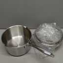 Tri-Ply Stainless Steel Sauce Pan with Steamer Basket & Straining Glass Lid Heavy-Duty, Thick Base, Rust-Resistant, Warp-Free 100% Food-Grade Built to Last Works with All Stovetops, Pasta Pot 3.5 QT