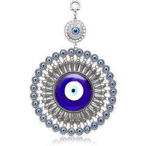 Okuna Outpost Glass Evil Eye Decor Hanging Amulet - Round Blue, 5.8 Inch - Evil Eye Wall Decor & Turkish Art Wall Hanging for Entryway Protection Okuna Outpost Glass Evil Eye Decor Hanging Amulet - Round Blue, 5.8 Inch - Evil Eye Wall Decor & Turkish Art Wall Hanging for Entryway Protection