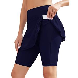 WOWENY Women's Swim Skirt Shorts Bottoms High Waisted Athletic Skirt Sun Protection Skirted Skorts UPF 50+.XL