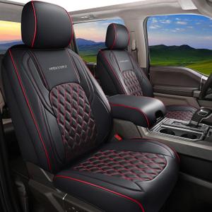 Huidasource 2019-2024 Ranger Seat Covers, Breathable Faux Leather Seat Covers Protector, Seat Cushion Custom Fit for Ford Ranger XL, XLT, Lariat Mid-Size Pickup