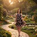 Women's Halter Butterfly Embroidered Tulle Mini Dress A-Line Swing Floral Fairycore Party Wedding Guest Dress, Small