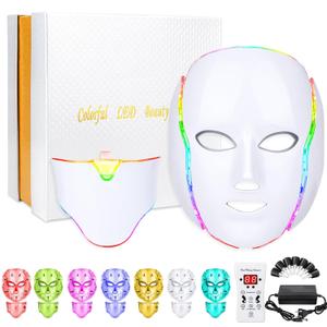 LED Face Msk (model FM-01), 7 Color LED Msk Light Therpy, Skin Care Msk for Face and Neck