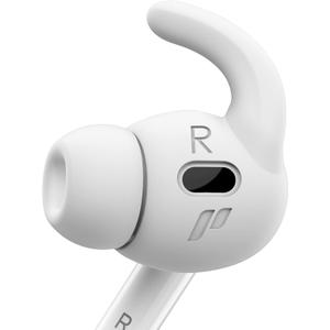 Proof Labs 4 Pairs for AirPods Pro 2 Ear Hooks Covers [Added Storage Pouch] Anti Slip Ear Tips Accessories Compatible with Apple AirPods Pro 2nd Generation (White)