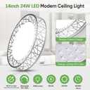 Lightania 14 Inch Flush Mount Ceiling Light, Modern Brushed Nickel LED Ceiling Light Fixture, 24W 2400LM 2700-6500K Adjustable, Dimmable Ceiling Lights for Bedroom, Kitchen, Hallway, Bathroom, ETL