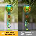 Hot Air Balloon Solar Lantern Hummingbird Wind Spinners with Flickering Flame Light Hanging Solar Lantern Outdoor Waterproof Decorations for Outside Patio Garden Yard