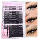 Manga Lash Clusters Kit Fairy Eyelash Clusters with Spikes Wispy Lash Extension Kit D Curve Cluster Eyelash Extensions 12-20mm Eyelash Extension Kit with Bottom Lashes by Lanflower