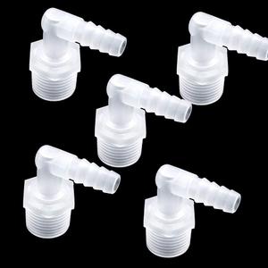 Hose Barb Fitting Elbow 3/8" Hose Barb x 1/2 Male NPT Barbed Adapter for Fuel Gas Liquid Air (Pack of 5)