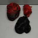 ColorGround Long Curly Cosplay Wig with 2 Ponytails (Half Black Half Red)