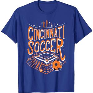 Cincinnati Soccer Cincy Futbol Cool 'Nati Skyline T-Shirt, Size L
