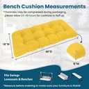 Tufted Bench Cushions for Outdoor Furniture, 48" x 18" Porch Swing Cushions Filled with Foam, Overstuffed Patio Cushions for Bench Loveseat with 2-3 Seats,Thick and Water Resistant, Yellow