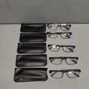 BLS Businessman Rectangular Reading Glasses - Professional Durable Readers - Blue-Light Blocking Lenses, +2.75, 5 Count