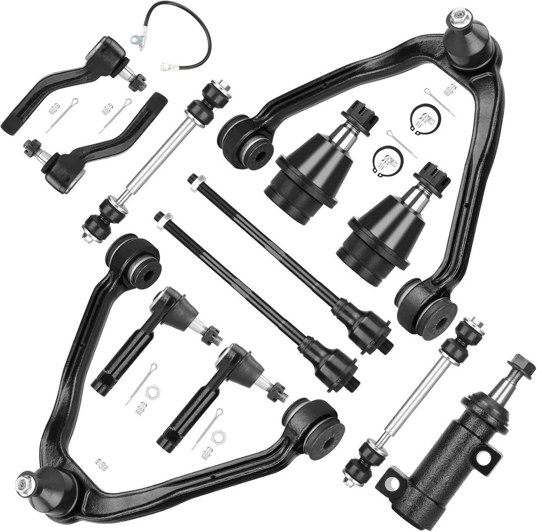Front Upper Control Arm Kit Fit for Chevy Silverado 1500 1999-2006 GMC Sierra 1500 2000-2006 Yukon Tahoe Suburban 2002-2006 Cadillac Escalade Avalanche with Lower Ball Joint K80942-13 pcs