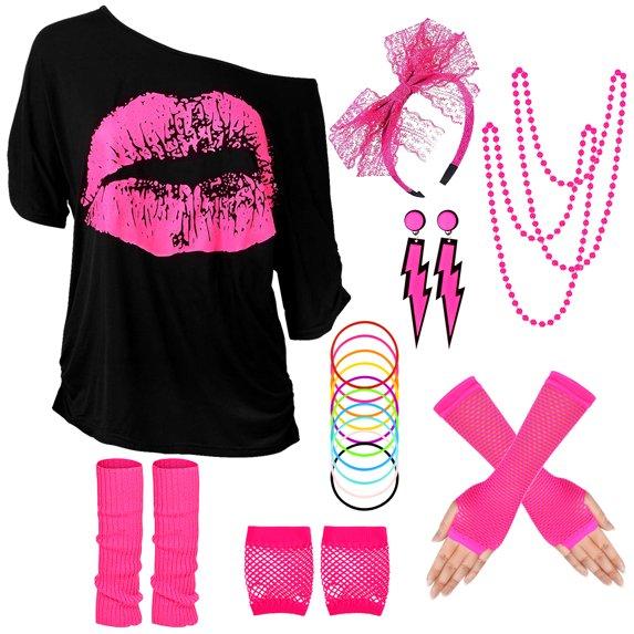 Women Costume Wig Set Long Curly Brown Wig with Headband Earrings Necklace Bracelet Party Halloween Accessories