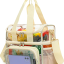 FlowFly Double Layer Cooler Insulated Lunch Bag Adult Lunch Box Large Tote Bag for Men, Women, With Adjustable Strap,Front Pocket and Dual Large Mesh Side Pockets