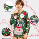 Cutemile Ugly Christmas Sweaters for Boys Girls Funny Kids Long Sleeve X-Mas Sweatshirts Dog Santa Claus Xmas Pullover Clothes Size 8-9 Years (Green)