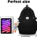 Teclado Kawaii Backpack with Cute Accessories Lightweight Bookbags Laptop Bag Waterproof Casual Travel Daypacks (Black)