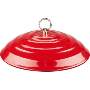 Kingsyard 11.5" Metal Weather Protective Dome, Hanging Squirrel Baffle for Outdoor Bird Feeders, Heavy-Duty Rain Guard Cover, Chew-Proof & Rustproof, Red