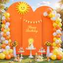 (7.2FT, 6.6FT, 6FT) Wedding Arch Cover Set of 3 Orange Spandex Fitted Arch Cover for Round Top Chiara Backdrop Stand Covers for Birthday Party Banquet Photo Background Decoration