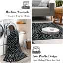 Wonnitar Moroccan Washable Rug 4x6, Black Boho Living Room Area Rug, Non-Slip Farmhouse Bedroom Carpet Dorm Room Throw Rug, Low Pile Soft Accent Mat for Kitchen Entry Office (Black,4'x6')