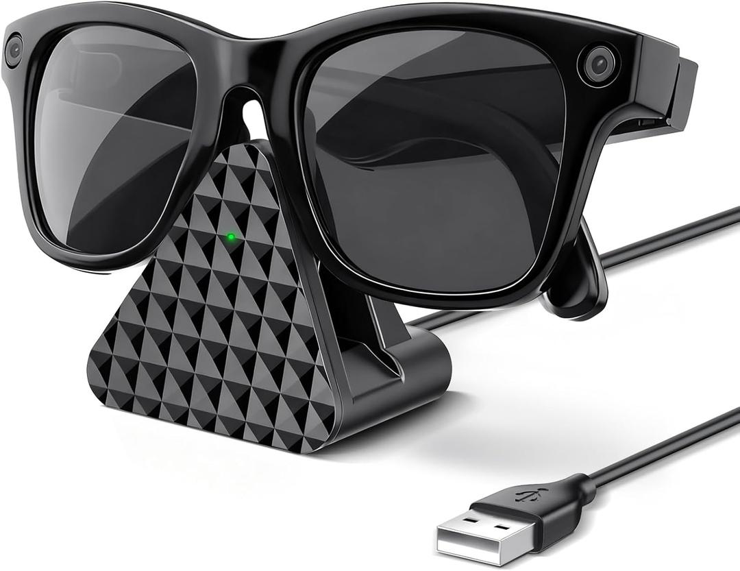 Charger for RayBan Meta Charger, Charging Station Compatible with Ray-Ban Meta Smart Glasses Wayfarer, Headliner, Skyler, Oakley HSTN, Storage Stand & Display Stand for Ray-Ban Meta Glasses