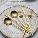 Evanda Gold Silverware Set 60 Piece Service for 20, Titanium Gold Plated Stainless Steel Flatware Set, Knives Forks Spoons Cutlery Set for Wedding, Parties, Birthday, Dishwasher Safe