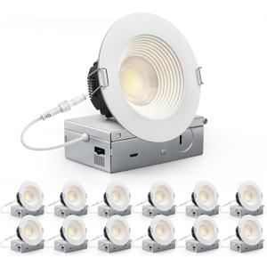 Adetu 12 Pack 4 Inch 5CCT Anti-Glare LED Downlight, Recessed Ceiling Light