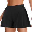 MIHOLL Workout Shorts for Women Athletic Flowy Trendy Summer Casual 2 in 1 Elastic Shorts with Pocket