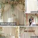10x10FT Ivory Backdrop Curtain for Wedding Parties Wrinkle Free Curtain Backdrop for Baby Shower Drapes for Birthday Party Photography Background Soft Fabric 5ft x 10ft, 2 Panels