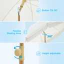 Patio Fringe Umbrella with Cup Holder