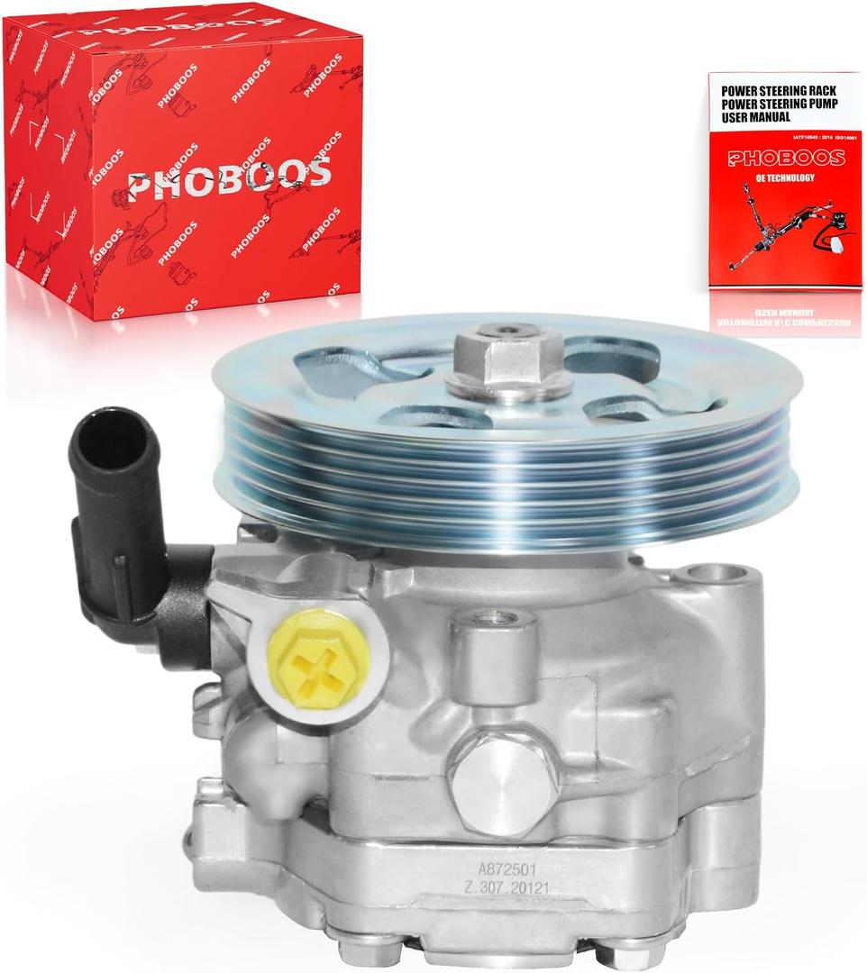 PHOBOOS Power Steering Pump Compatible with Subaru Forester 2010-2013, lmpreza 2011-2014, Legacy/Outback 2005-2009For 4-Cylinder/2.5L Engine ONLY, with Outlet & Pulley, Ref. 21-5196