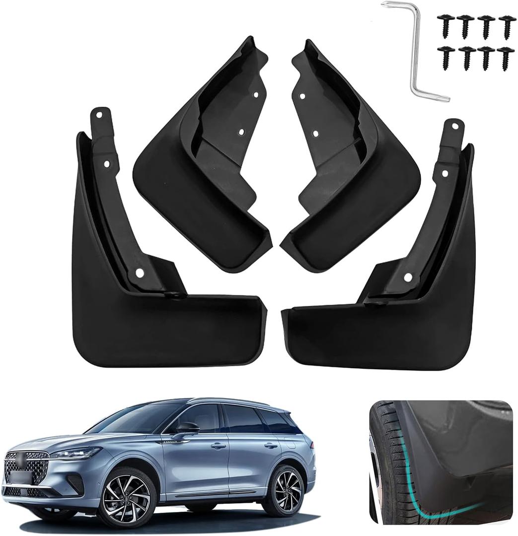 Custom Fit for Mud Flaps Lincoln Corsair 2020-2024 2025 Mud Splash Guard Front and Rear 4-PC Set