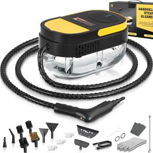 Steam Cleaner, 3 Level Adjustable Handle, 15s Heat Up, 1.69 Quarts Tank, Portable Steamer for Cleaning with 15 pcs Accessories, Steam Cleaner for Home for Dirt, Grease, Grout, Tile,Floor, Car