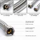 Faucet Line Connector Braided 304 Stainless Steel Supply Hose 1/2" I.P. Female Thread to 1/2" I.P. Female Straight Thread Faucet Hose Replacement (One Pair)